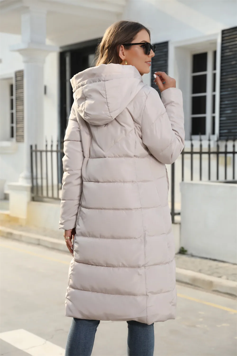 Manteau court à manches longues et col haut pour femme, veste en coton, parkas chaudes, décontracté, optique, hiver, 2024