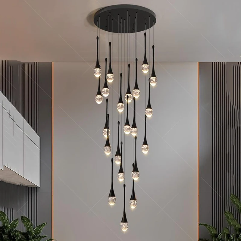 

Современное украшение дома, хрустальная люстра, лестница, подвесной светильник, подвесные светильники для гостиной, внутреннее освещение