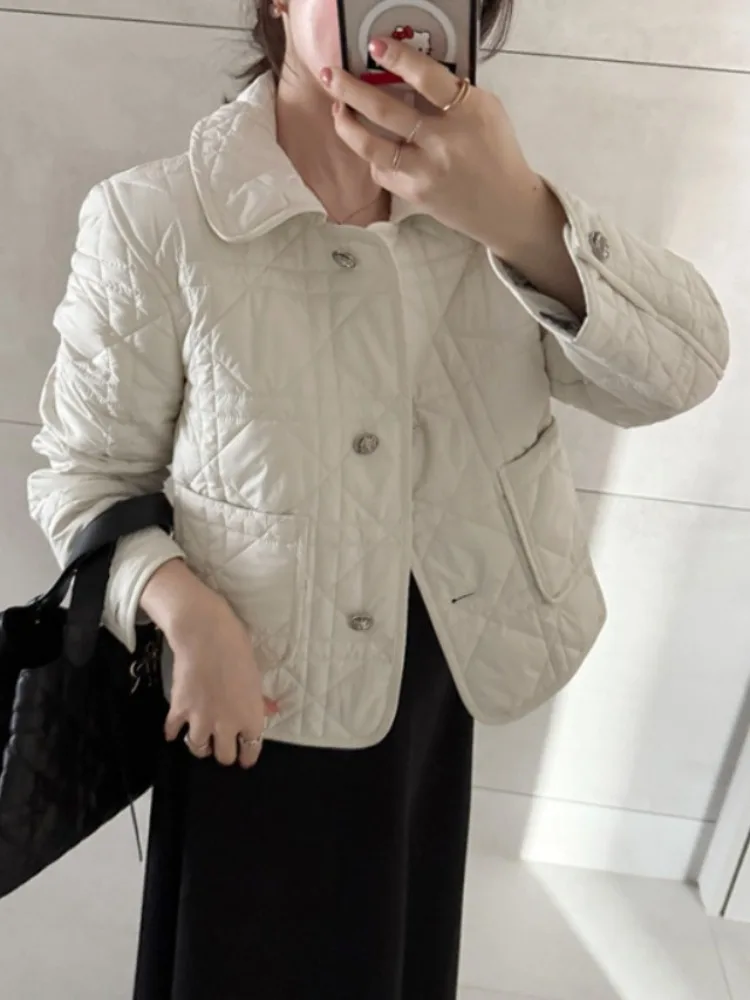 

Шикарный хлопковый джет, женская осенне-зимняя винтажная дизайнерская одежда с воротником Sensation, универсальная верхняя одежда небольшого размера, пригородная одежда