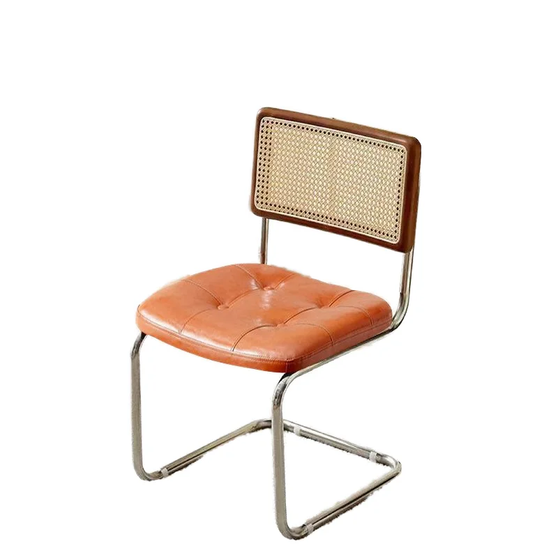 &Luxury European Modern Light Microfiber Leather Durable Dining Chair with Backrest for Home Hotel Coffee Shop Use