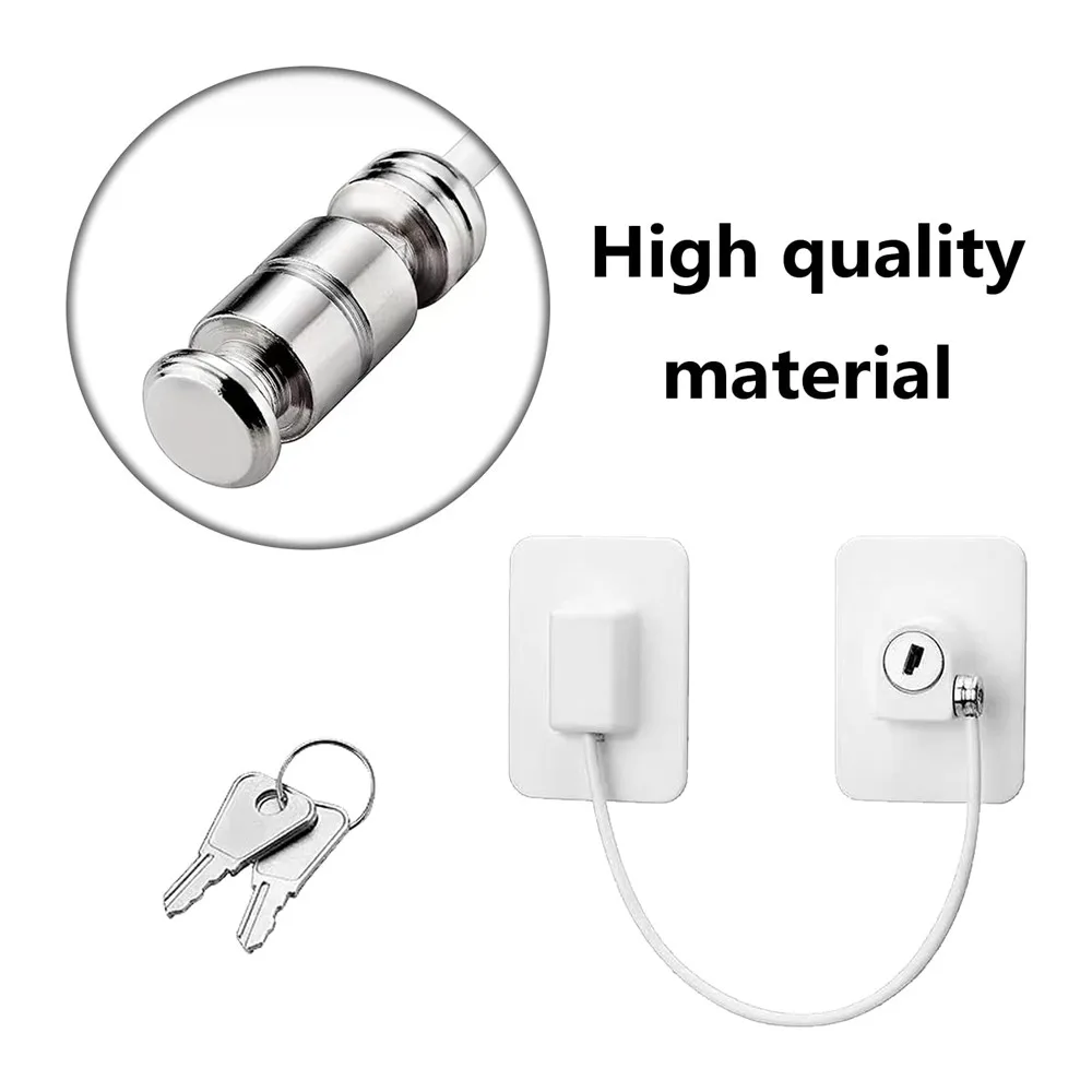 Window Door Lock, Upgrade 2026 Adhesive Cable Restrictor with Keys Safety Locks Anti-Theft Security Lock Protection Buckle