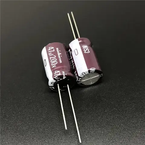 5Pcs/50Pcs 47 미크로포맷 200V NICHICON CS 시리즈 12.5x20mm 높은 리플 전류 높은 신뢰성 200V47uF 알루미늄 전해 콘덴서
