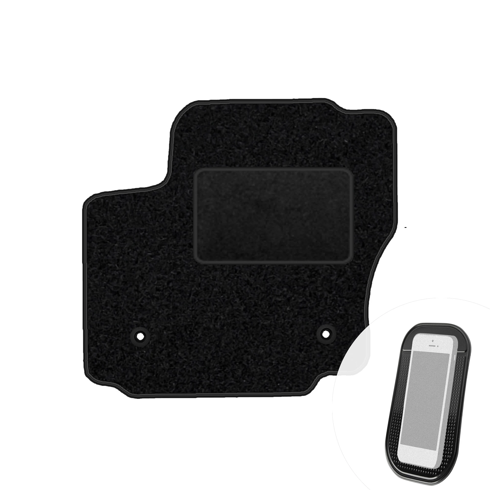 Zwart veloursvloermat voor de bestuurdersstoel, geschikt voor Ford S-Max I 5-zitsmodel, bouwjaar 2010-2014.