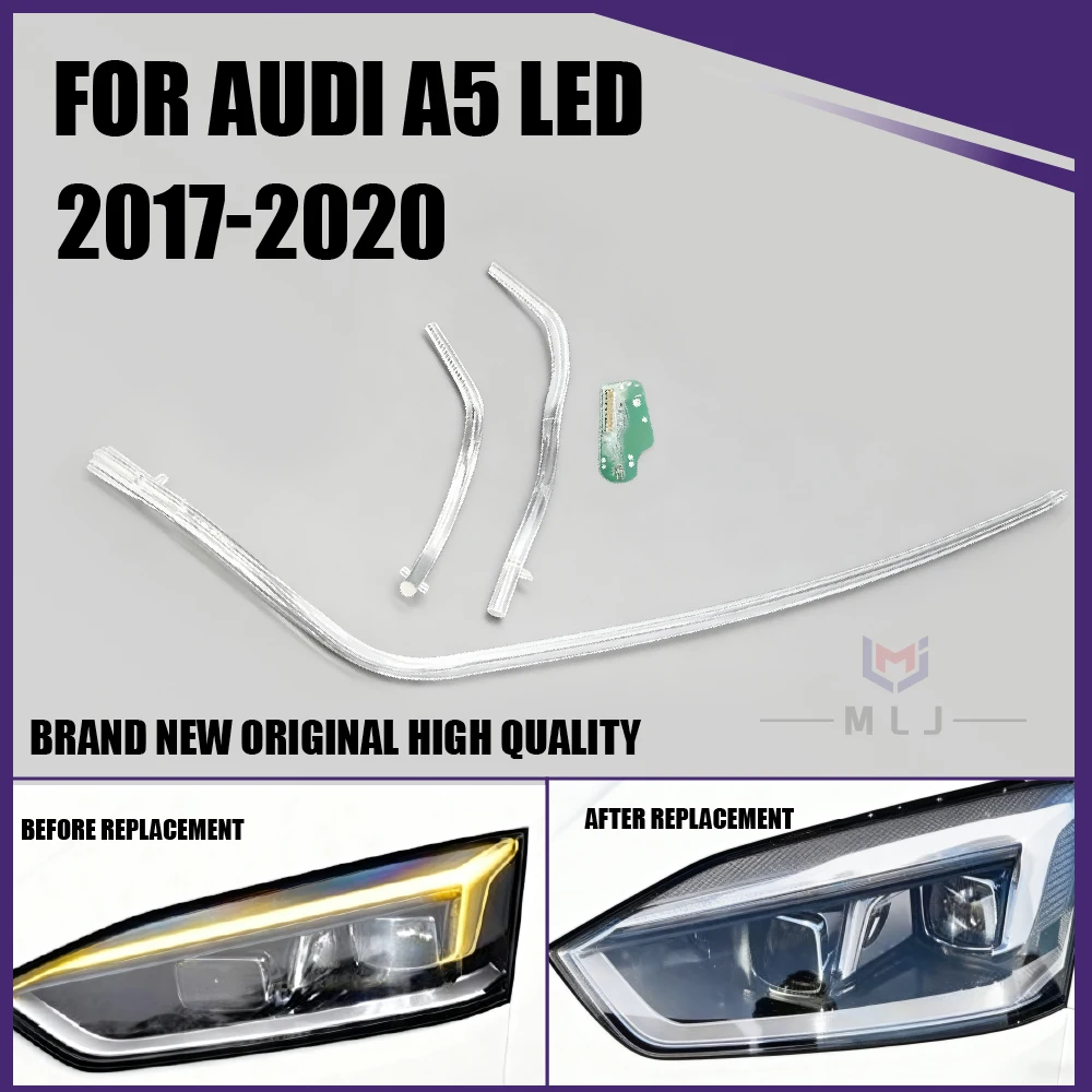 

NEW For AUDI A5 2017-2020 LED Light Guide Tube Angel Eye White light Ballast Chip Module Parts Car DRL CHIP Light Guide Strip