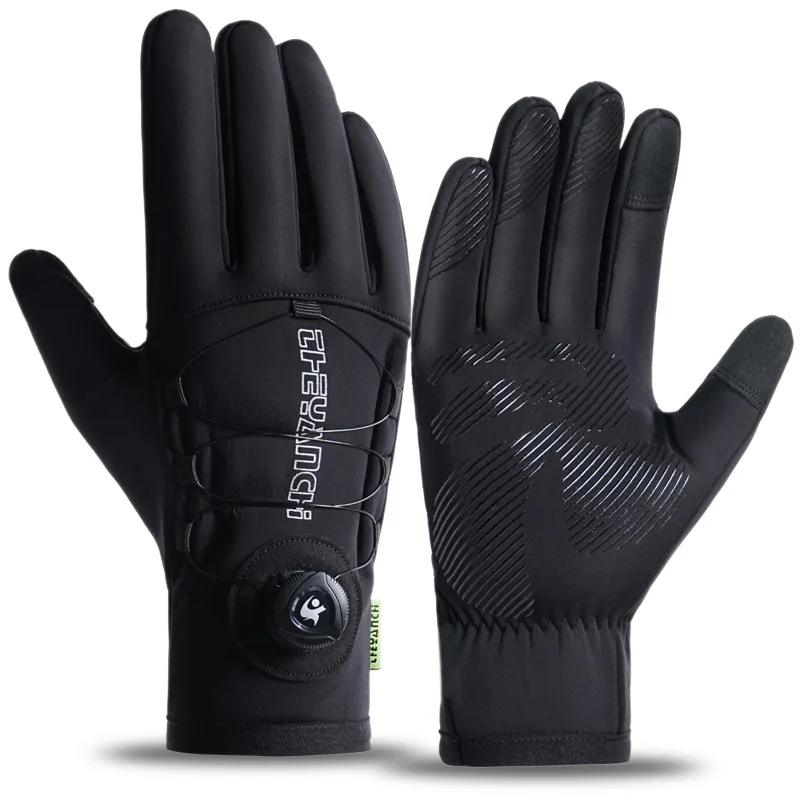

Black Winter Warm Gloves for Men - Touch Screen Non-Slip Outdoor Sports Motorcycle Cycling