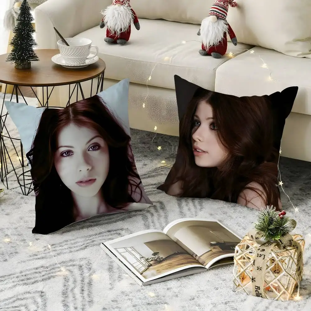 المغني M-Michelle T-TrachtenbergS كيس وسادة لينة أفخم النسيج مزدوجة الوجهين طباعة ديكور غرفة المعيشة المنزلي هدية وسادة