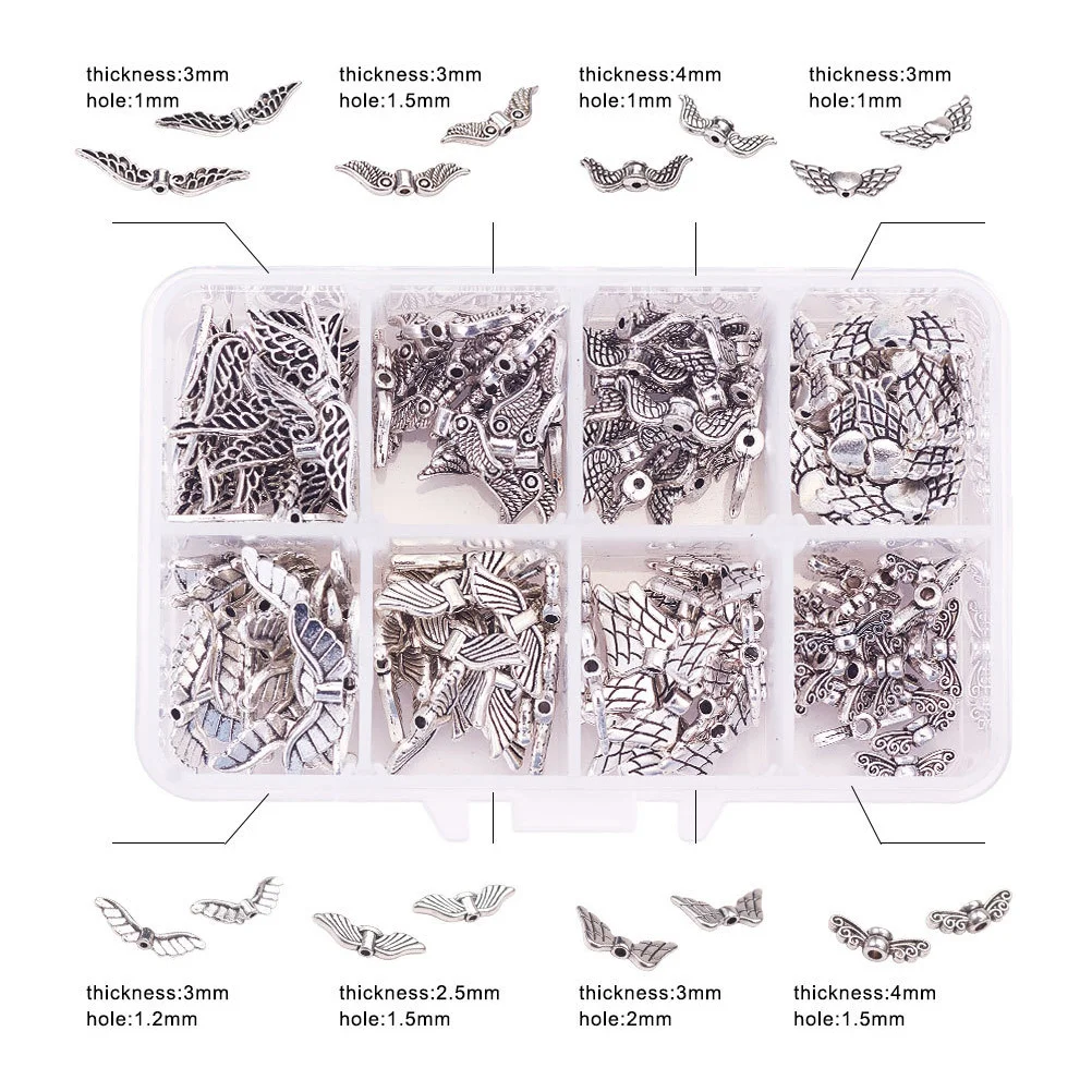 

Box Angel Wing Metal Pendant Semi-Finished DIY Charms Shape Decorative Jewelry Making Accessories for Bracelet Necklace