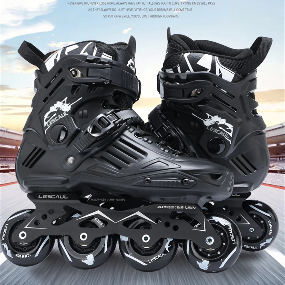 LS-6 Slalom Inline Skates Adult Child Roller Skating Shoes Sliding Free Skating Patines FSK Brake Street Road Original LESCAUL