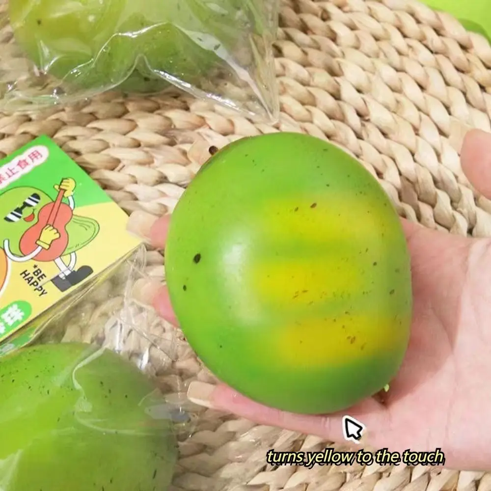 New Color Changing Mango Pinching Simulation Mango Stress Release Squishy Mochi Slow Rebound Decompression Anti-Anxiety
