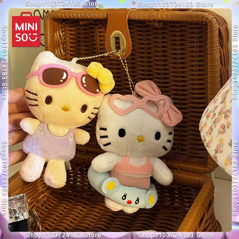 Miniso Sanrio Boneca Bonito Gato Dos Desenhos Animados, Círculo De Natação, Biquíni De Alta Beleza, Decoração Pingente De Mochila, Presente De Mini Boneca