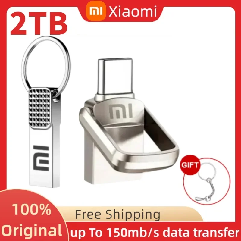 Xiaomi เพนไดรฟ์ความเร็วสูง2TB แฟลชไดรฟ์ USB เมโมรี่ไดร์ฟ1TB USB แฟลชไดรฟ์ USB3.1หน่วยความจำ U ดิสก์สำหรับพีซี