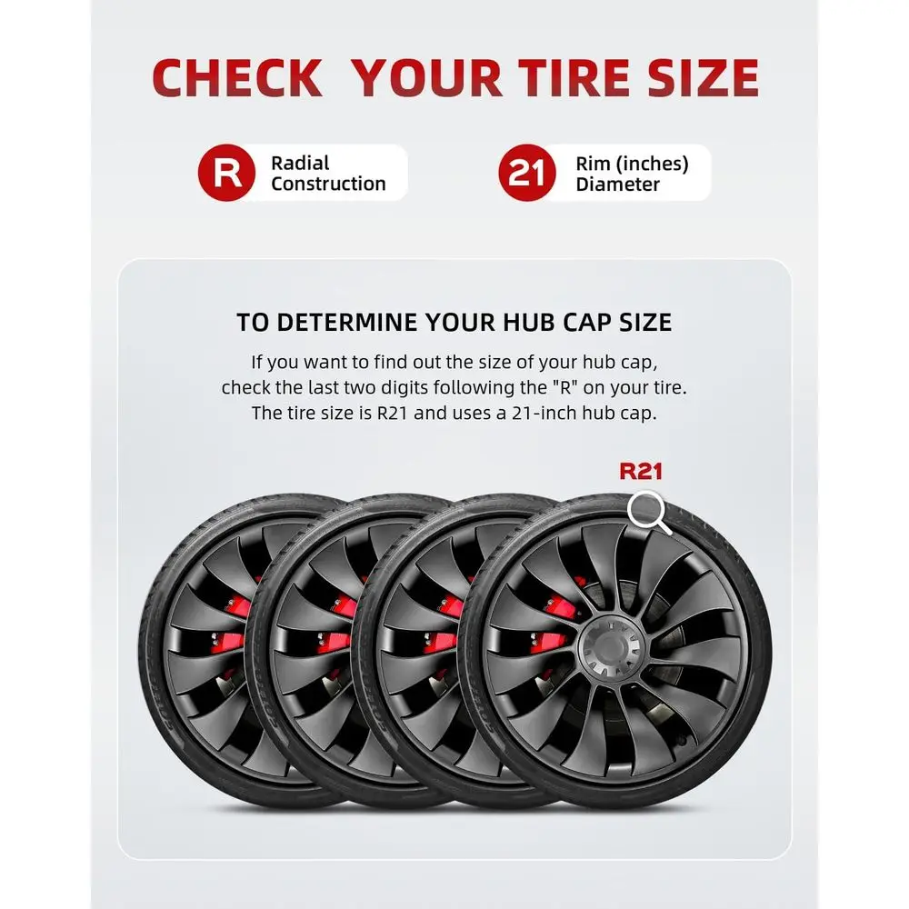 Model Y All-in-one Wheel Rim Protector for Tesla Model Y 21'' Uberturbine Wheel - Strips for Curb Rash Prevention - Set of 4 Rim