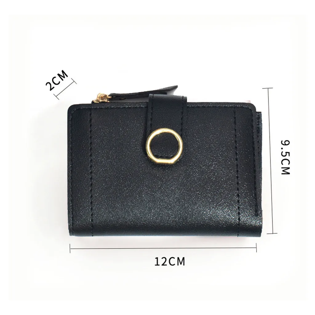 Porte-monnaie en cuir PU avec fermeture éclair pour femme, portefeuille court multifonctionnel, grande capacité, léger, luxe, mode, 1 pièce