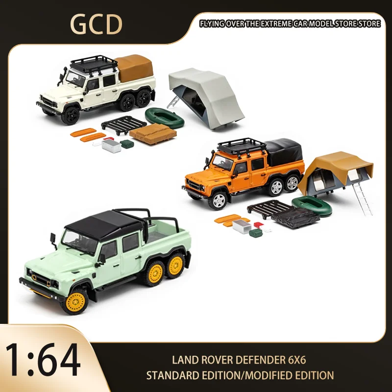 

GCD 1:64 Land Rover Defender 6X6 Standard Edition/Modified Edition Alloy Car Model Collection Ornament Gift Toy