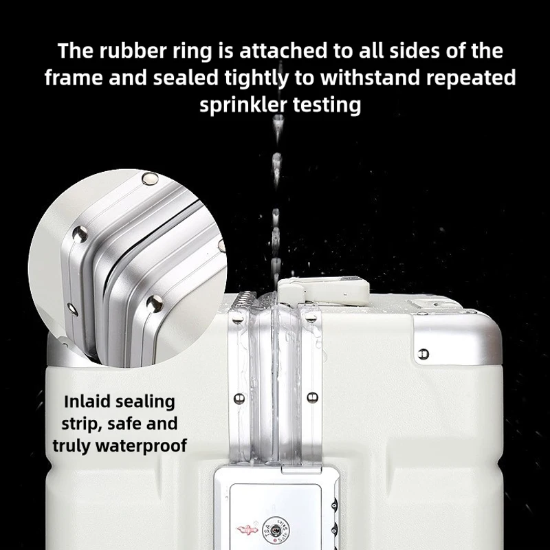 Valigie da viaggio di grandi dimensioni con ruote con telaio in alluminio Trolley da viaggio impermeabile anti-collisione per uomo