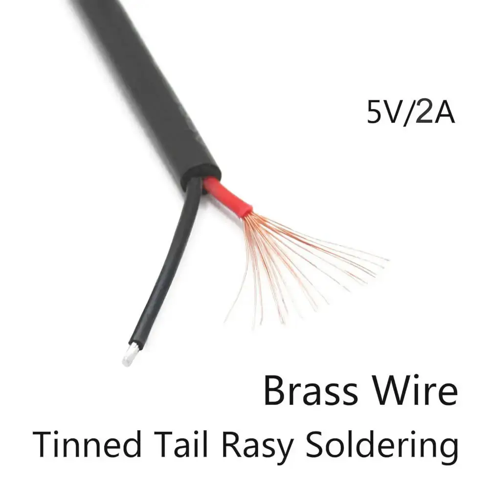 تيار مستمر 2 دبوس USB كابل الطاقة USB ذكر أنثى إلى 2 الأساسية تمديد الحبل لمعدات 5 فولت تثبيت DIY استبدال أجهزة الإصلاح #3