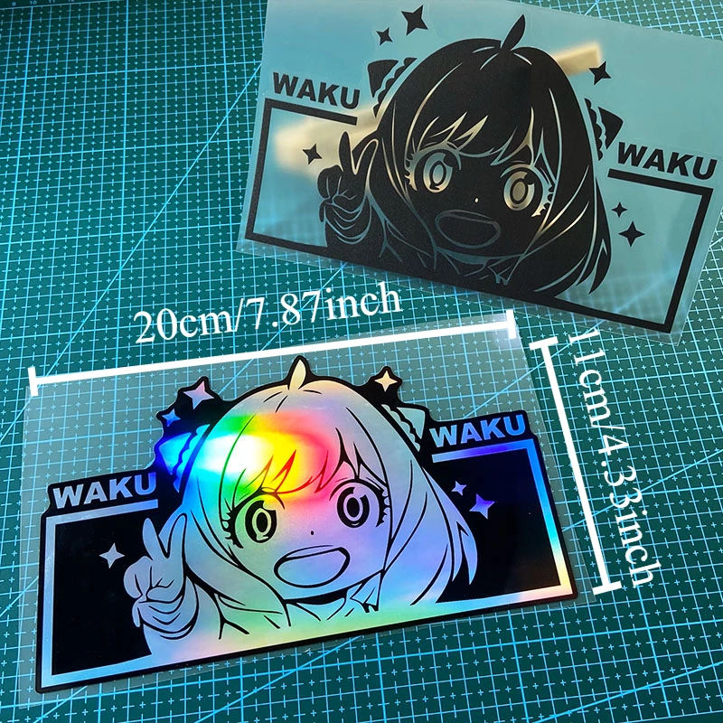 Anya Anime Girl Vinyl Sticker 1PC Waterproof Scratch Proof Decals For Motorbike Fuel Tank Scooter Car Body Helmet Anime Decor view 3