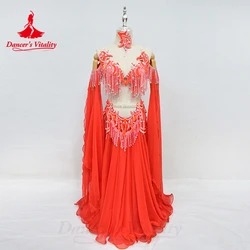 Belly Dance Performance Costume Set for Women Senior Bra+chiffon Long Skirt 2pcs Adult Children Oriental Dancing Clothing