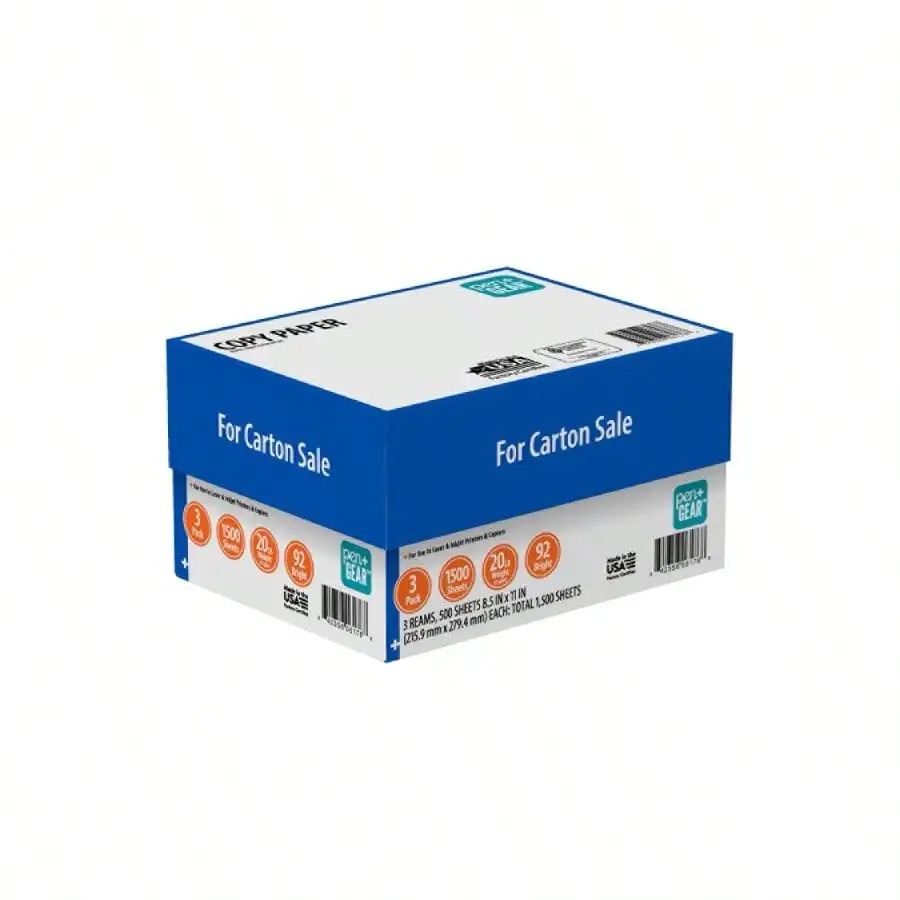 복사 용지, 8.5" x 11", 92 광택, 흰색, 20 lb