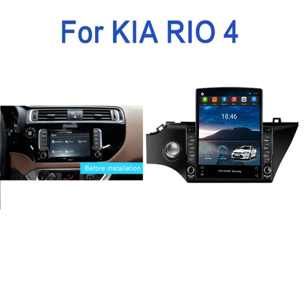 For Tesla Style 2Din Android 14.0 Car Radio For KIA RIO 4 x-line 2016-2035 Multimedia Video Player GPS Stereo Carplay DSP Camera