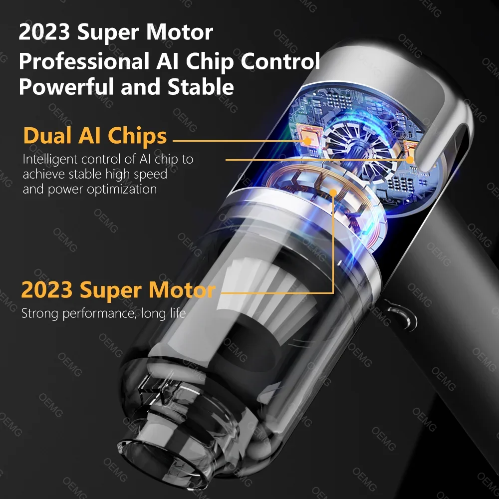 Miniaspiradora portátil de mano para coche, aspirador inalámbrico de 120000PA para electrodomésticos, potente máquina de limpieza