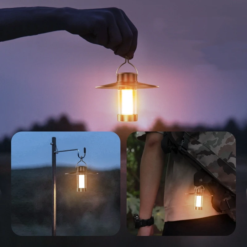 1/2PCS Camping Light Rechargeable Emergency Light Portable Tent Hanging Lamp Dimming for Outdoor Flashlight Outoor Desktop Lamp