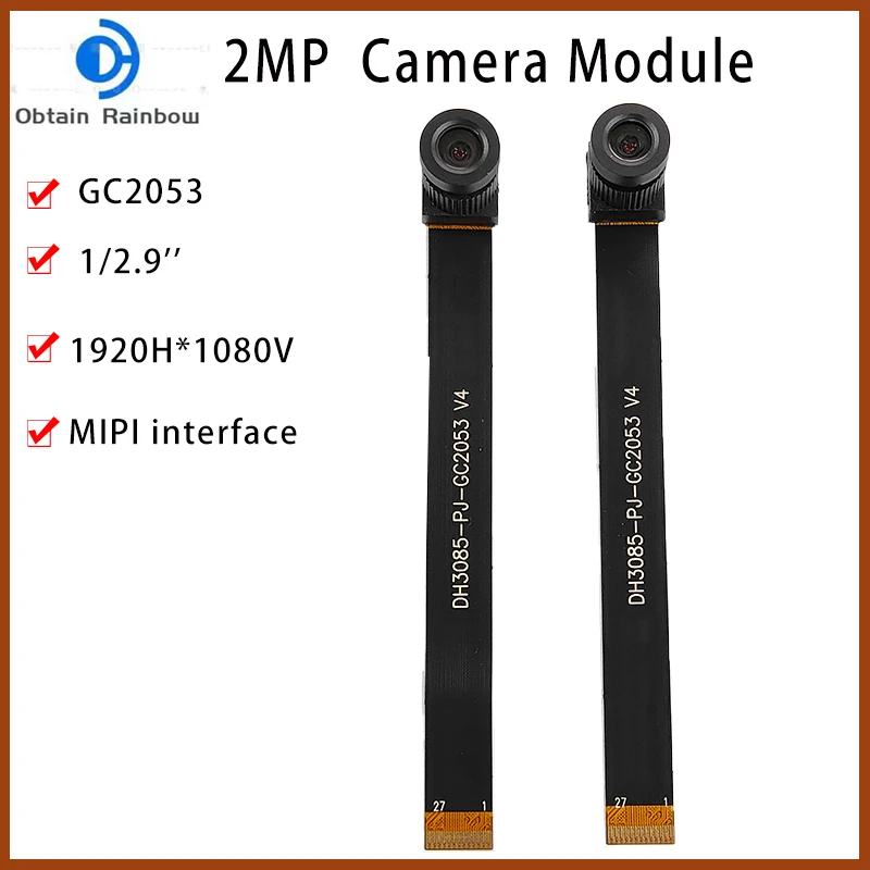 

GC2053 Модуль камеры 1080P HD 2MP Разрешение 1920*1080 Интерфейс MIPI Длина 90 мм Широкоугольный объектив 100 градусов