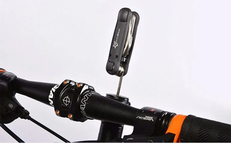 ROCKBROS 16-in-1 Fahrrad-Multifunktions-Reparaturwerkzeug-Set mit Sechskant-Speichenschlüssel, Schraubendreher und Schraubenschlüssel für Mountainbikes, Schwarz – Detail 14