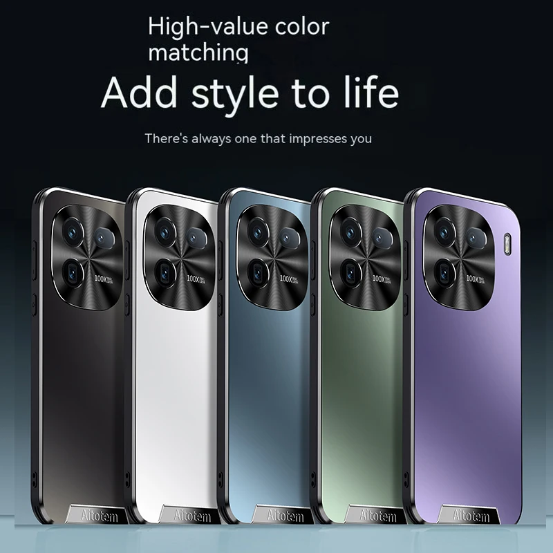 

Aluminum Metal Fashion Magnetic Close + PC Matte Panel Back Cover for IQOO 11 Strong Drop Proof Phone Case Shell for IQOO 12