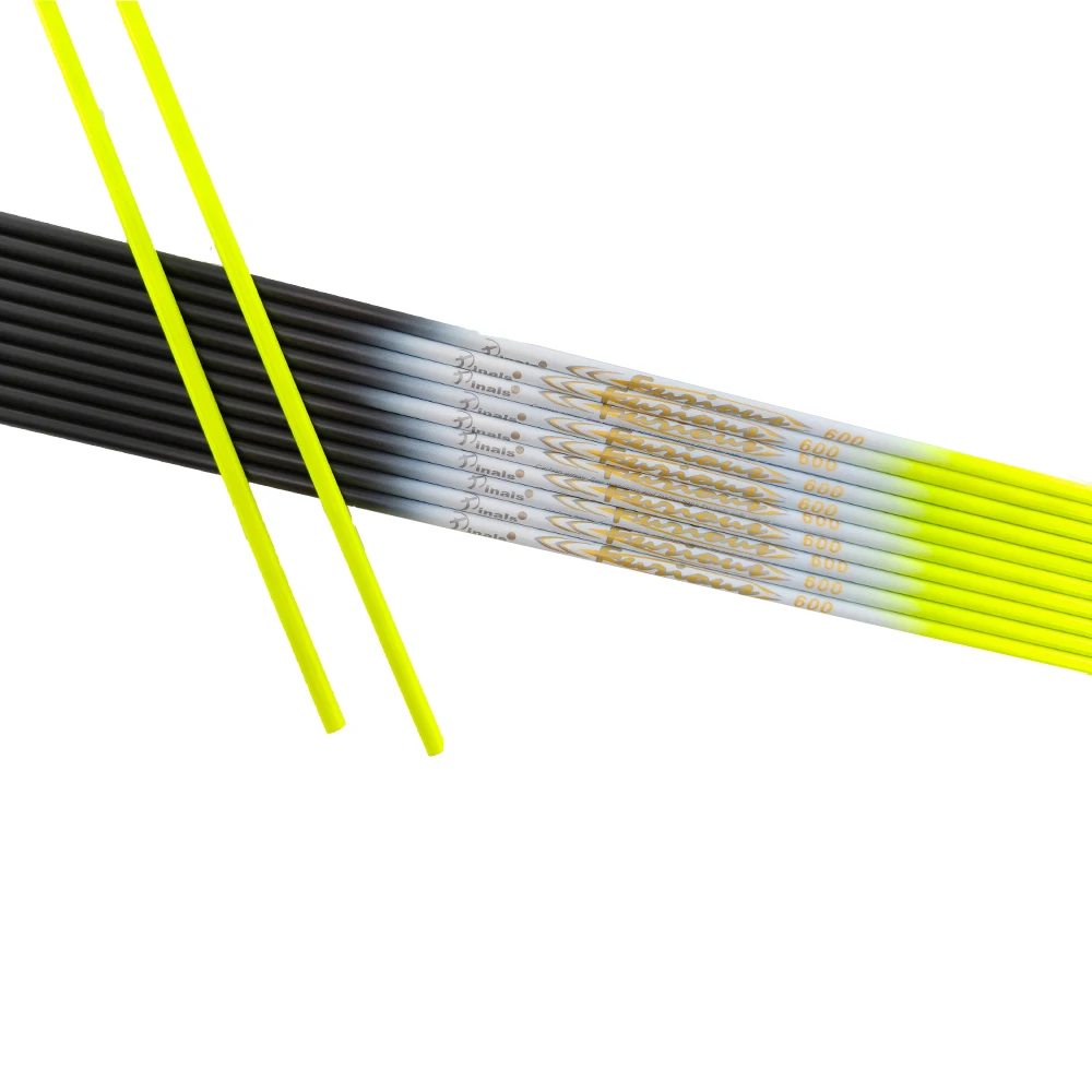 

12pcs PInals Archery +/-0.003 Carbon Arrow Shafts Fluorescent Colour ID6.2mm Spine300 340 400 500 600 Bow Hunting Shooting