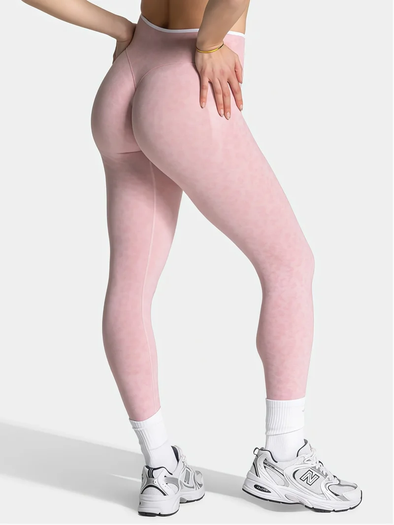 HISTELLO Workout Leggings Women Leopard Print Seamless High Waist Scrunch Butt Lift Tummy Control Stretch Running Fitness Pants