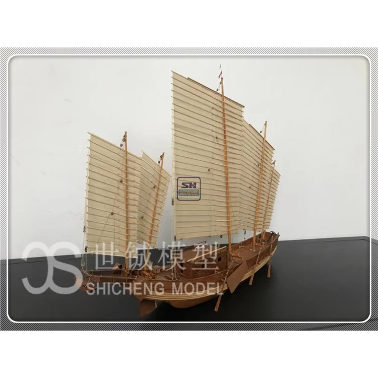 Scheepsmodel 1/50 Chinees zandschip Een van de vier oude schepen in China DIY Simulatie Oud zeilschip Model Kit Cadeau speelgoed