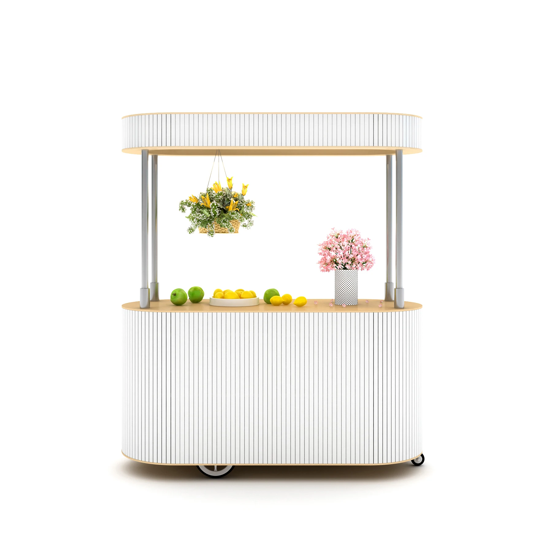 Small Portable Movable Bar High Quality Bar Counter Top Salad Bar I Shape Square Outdoor Restaurant Club Counter Table Design