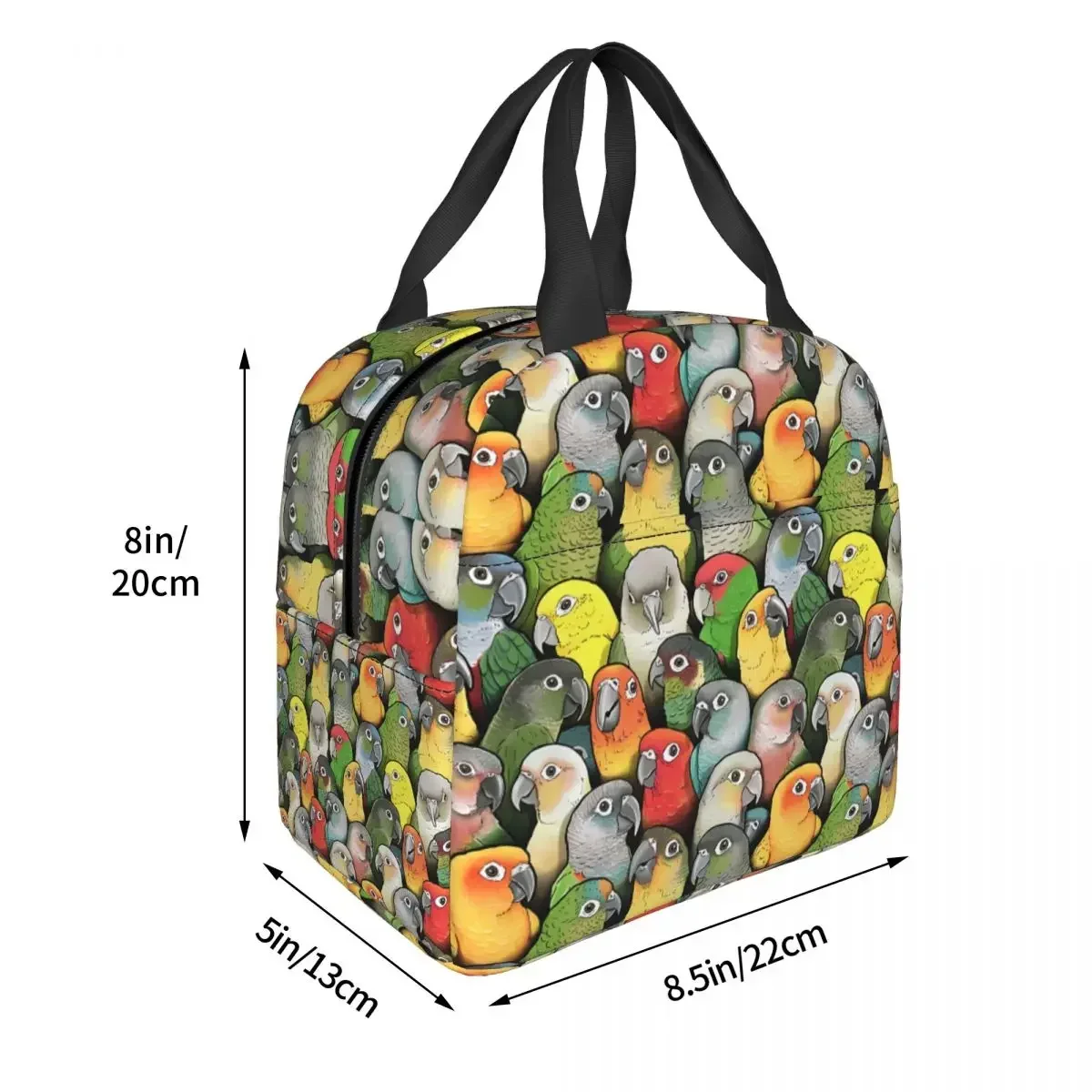 Colour Of Conures Lunch Bag Box Parrot Pet Bird Children Aluminum  Foil Portable Lunchbox