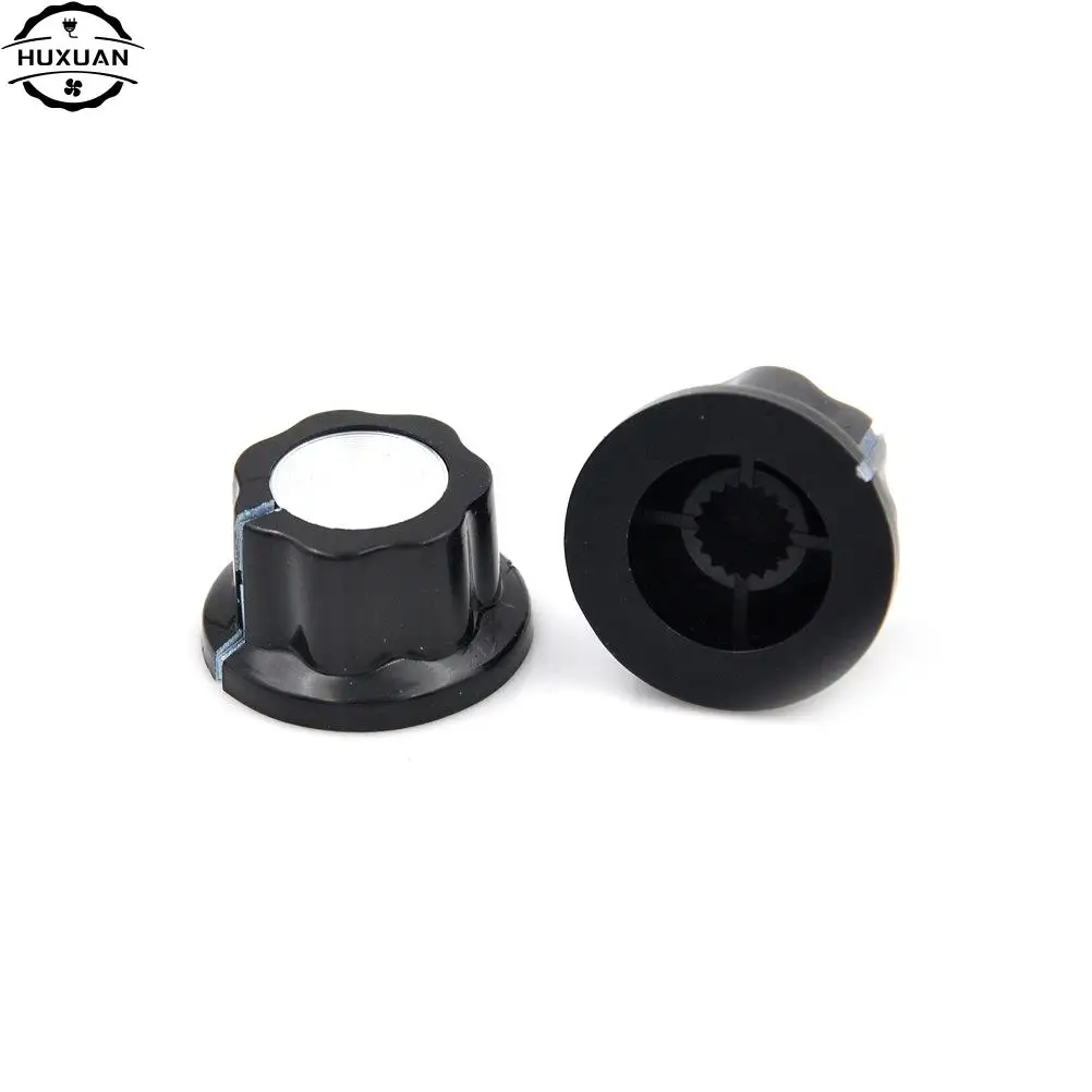 10pcs/pack Black Potentiometer Knob Rotary Cap MF-A01 A01 Potentiometer Bakelite Governor knob Material Plastic Metal