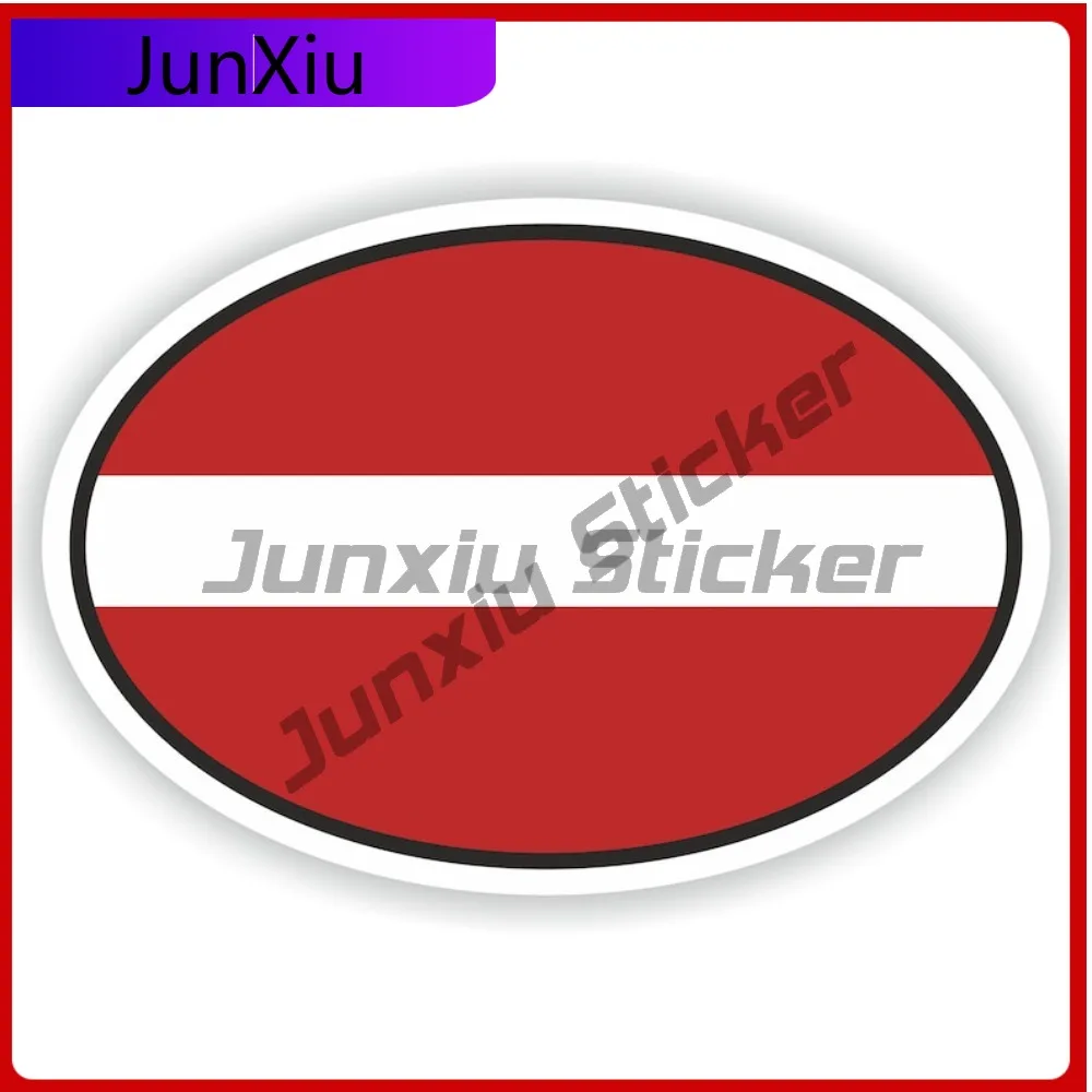 

Latvia Oval Flag Sticker Waterproof Decals Scratch Cover Funny Decorations For Pictures Sticker Camping Car Rear Bumper Decals