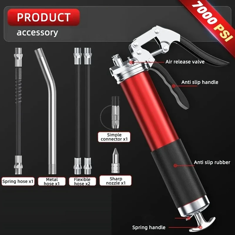 Oil Grease Tool Kit Manual Grip High-Pressure Pumping Coupler 400CC Greasing Injection Heavy Duty Maintenance Tool Easy Install