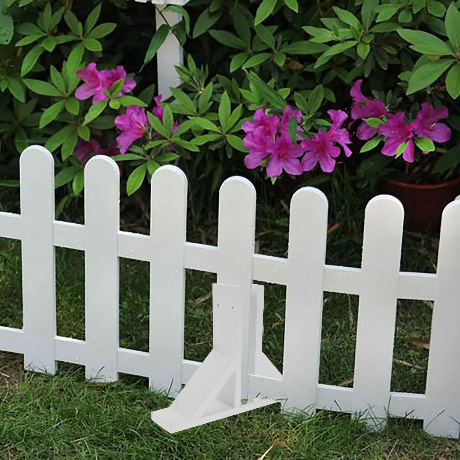

2Pcs Exquisite Workmanship Wooden Fence Base AntiTipping Garden Fence Support Holder Accessories