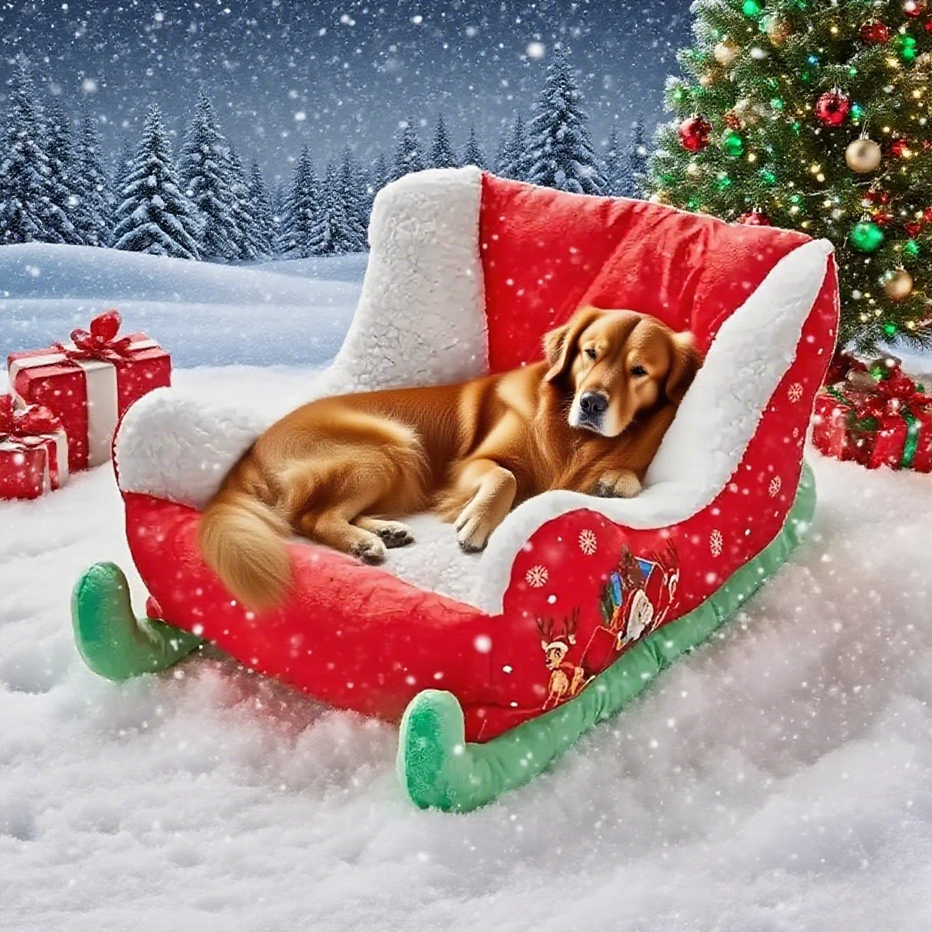 سرير سانتا سليج الحديث للقطط اختيار مثالي/أرجوحة قطط، عش سحابة شتوي دافئ للقطط والكلاب، قاعدة ناعمة قابلة للغسل وغير قابلة للانزلاق #2