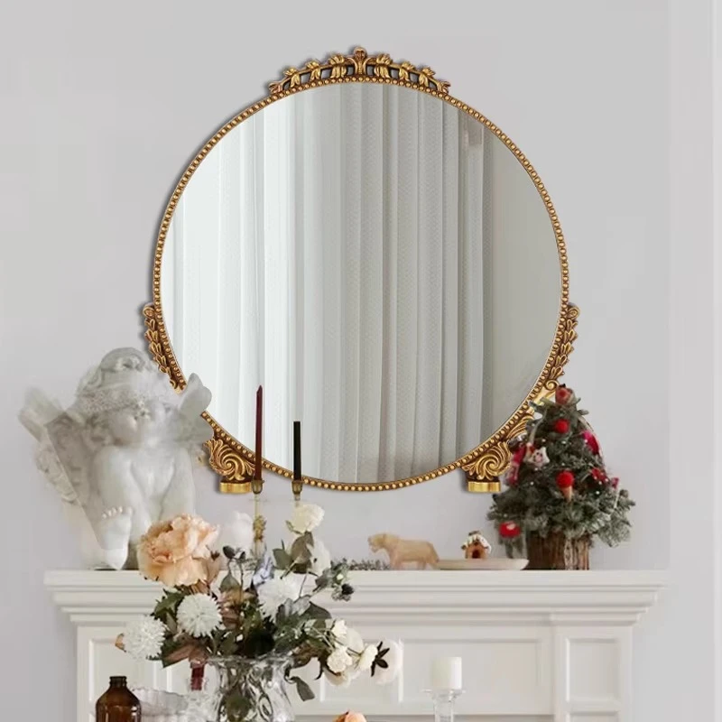 Nordic retro bathroom mirror, retro frame mirror, home decoration