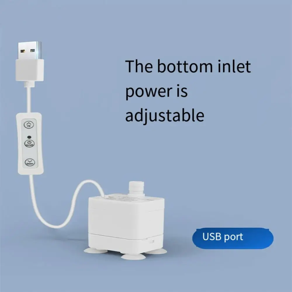 

Low Pressure Aquarium USB Submersible Pump Mini 3W Mini Fountain Pump Large Flow 130L/H Circulating Filtration Pump