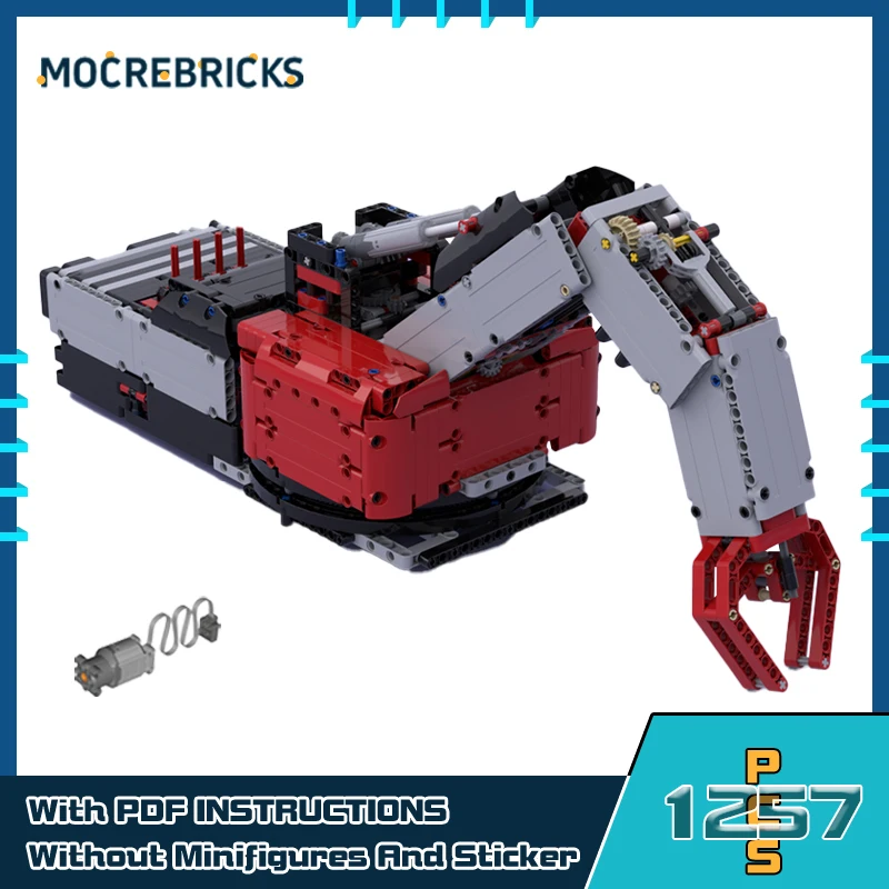 MOC Advanced Engineering Vehicle Robot Arm Crane Building Blocks Model Small Particle Bricks Assembly Kid's Creative Toys Gifts