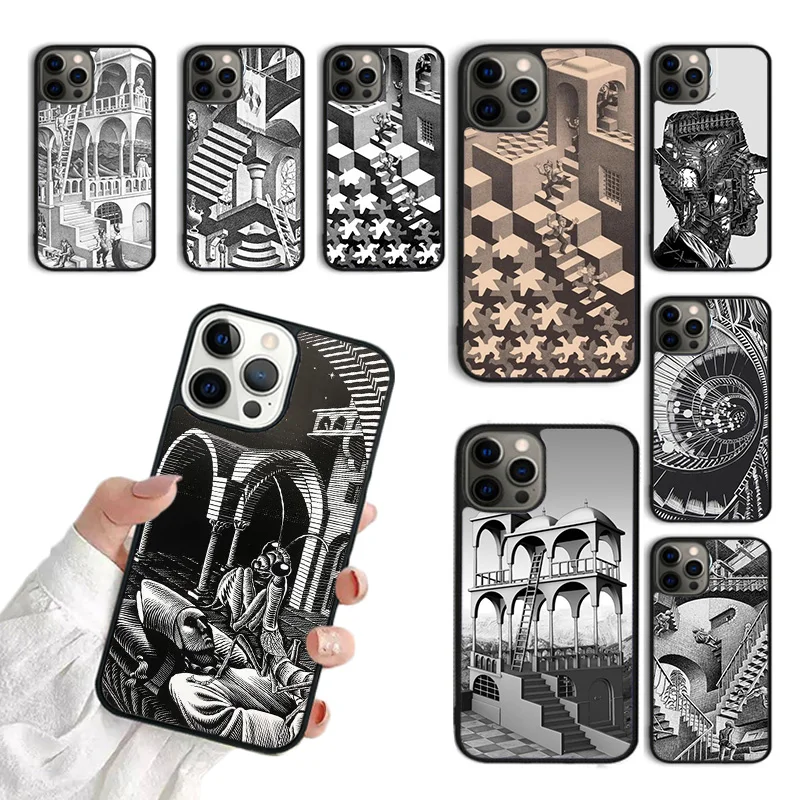 Escher Staircases Phone Case For iPhone 15 16 SE2020 11 12 13 14 Pro Max Mini Cover For iPhone Max 6 7 8 Plus coque Fundas