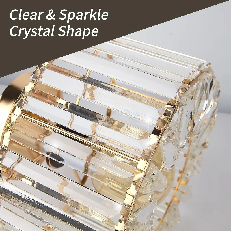 Imagem -02 - Modern Crystal Teto Light Lustres Led Flush Mount Lâmpada do Quarto Entrada do Corredor Luminárias Ouro Preto E27