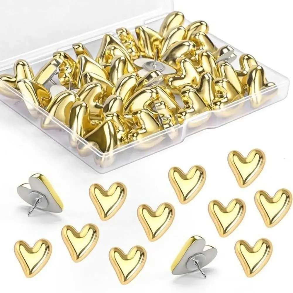 3D Irregular Heart Shape Pushpins DIY Macaron Thumb Tacks Easy Install Multifunctional Cork Board Pushpin Office School Supplies