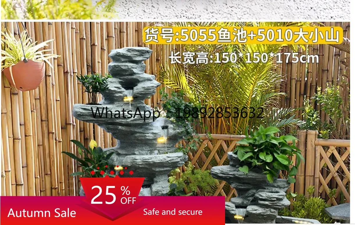

outdoor courtyard top floor fish pond decoration rockery flowing water fountain landscaping decoration ornament home accessories