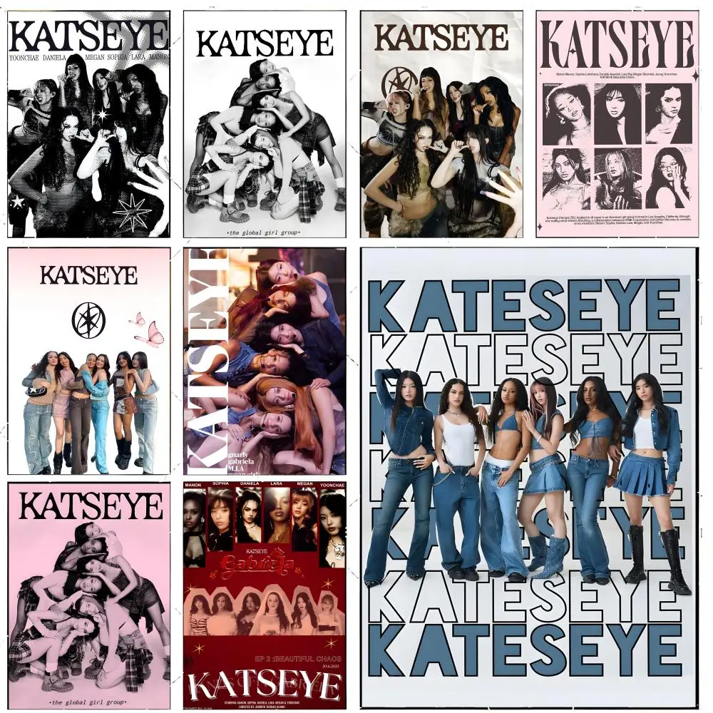 Kpop-Gruppe Trendy K-Katseye Poster, Premium-Dekoration, Kunst und Geschenk für den Haushalt, Lounge, Heimdekoration