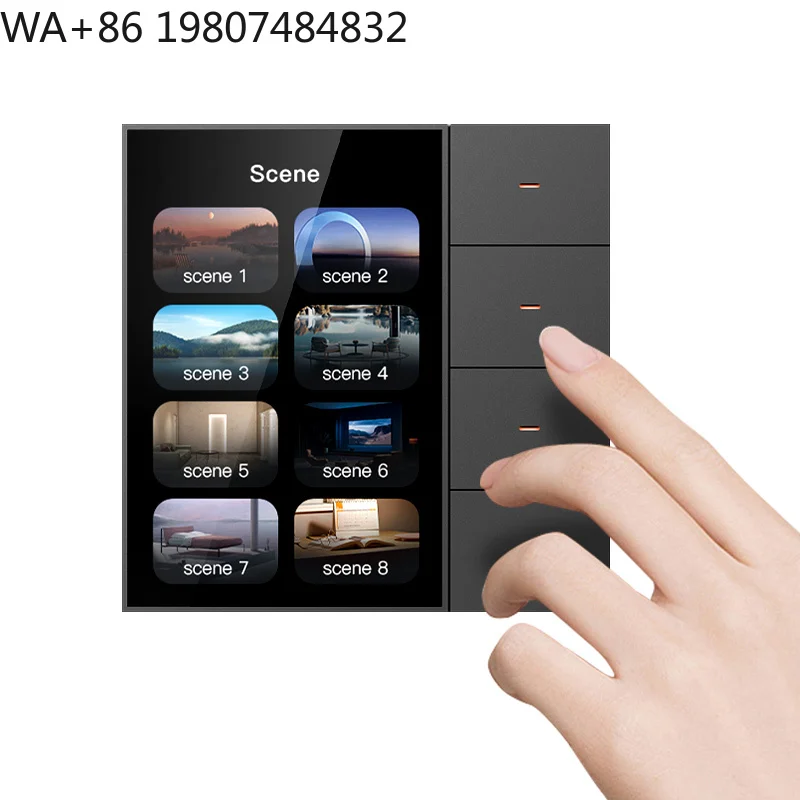 WiFi  Smart Zigbee Rotary Knob Fan Dimmer Switch Touch Screen Light Brightness Control App Voice Home Hotel Villa Lighting Panel