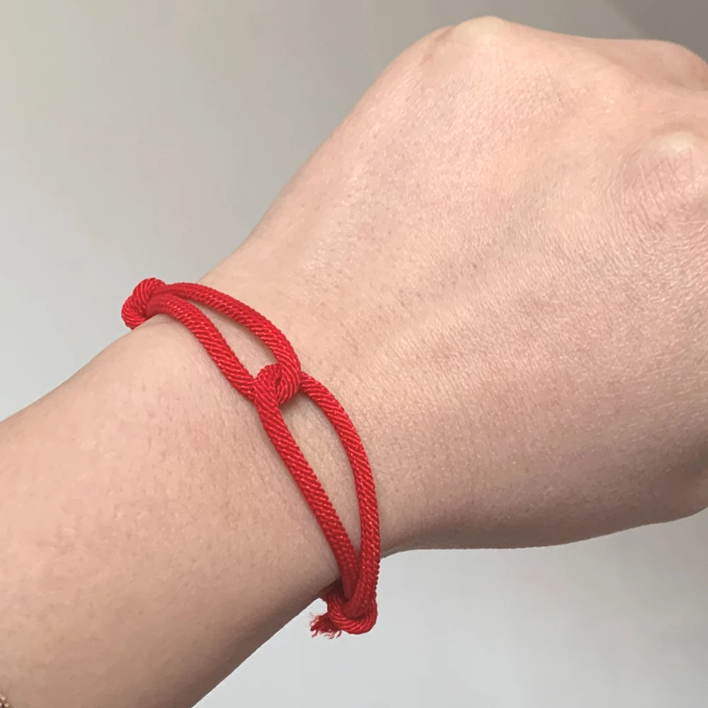 Handmade Elastric Circle Red Rope Wristband Bracelets Causal Sport Wrist Chain Rope String Strand Thread Arm Cuff Bracelet