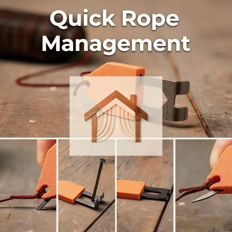 Rope Anchor Hook Portable Chalk Line Anchoring Tool for Woodworking One Handed